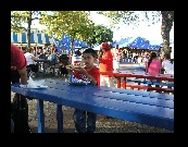 That hot dog looks like it's bigger that this young man can handle!